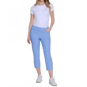 NEW MULTIPLES fine line twill crop pant in cornflower